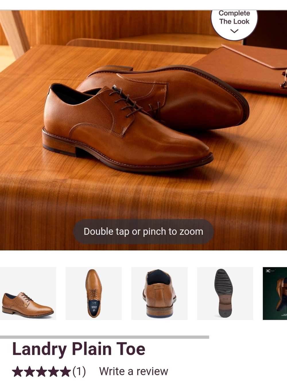 Johnston & Murphy Men's Plain-Toe Derby in Tan Brown Leather